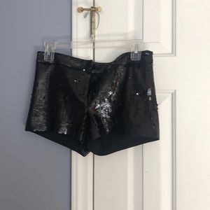 Sequin Black Shorts